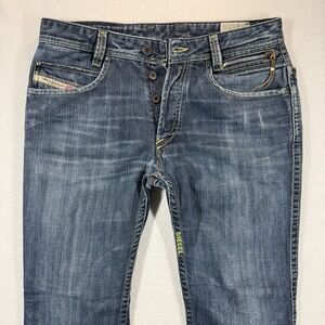 Diesel Jeans Mens 31x30 Paddom Special Slim Straight Zip Pocket Italy Embroider